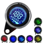 Ficha técnica e caractérísticas do produto 7 cores LCD 12V Universal Velocímetro da motocicleta odómetro tacômetro calibre do medidor de combustível Speedometer