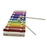 Ficha técnica e caractérísticas do produto 8-nota colorido xilofone glockenspiel com madeira malho percussão instrumento musical presente de brinquedo para crianças dos miúdos