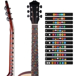 Ficha técnica e caractérísticas do produto Guitarra Fretboard colorido Nota Decal Iniciantes Fingerboard Etiqueta da etiqueta Mapa Frets Scale Lostubaky
