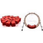 Ficha técnica e caractérísticas do produto Abafador de Bumbo e Filtro Drumkubes Red Wkitred Bass Muffle Kit com 30 Cubos e Bag