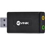 Ficha técnica e caractérísticas do produto Adaptador Placa de Som USB 7.1 Canais Virtuais AUSB71 - Vinik