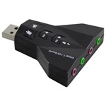 Adaptador Placa de Som USB 7.1 Entrada P2 (fone e Microfone)* - Lotus