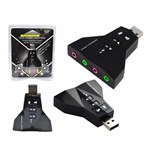 Ficha técnica e caractérísticas do produto Adaptador USB de Som 7.1 com 2 Entradas para Fone e Microfone - Importado