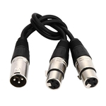 Ficha técnica e caractérísticas do produto Adaptador XLR fêmea para cabo de microfone balanceado de áudio de 3 pinos Y macho duplo
