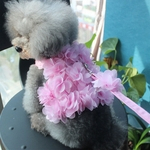 Ficha técnica e caractérísticas do produto Amyove Lovely gift Respirável Pink Flowers Pet Harness Strap 3D Leash Conjunto para Gatos Cães