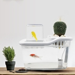 Ficha técnica e caractérísticas do produto Área de Trabalho Mini aquaponia Fish Tank com Sistema de Circulação automática para Home Office Decor