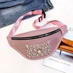 Ficha técnica e caractérísticas do produto Bag Mulheres Outdoor cor s¨®lida P¨¦rola Zipper Messenger Bag Sports Peito cintura Bag