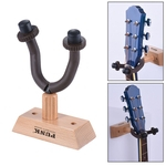 Ficha técnica e caractérísticas do produto Base de madeira Wall Mount guitarra gancho Titular Keeper para acústica elétrica guitarras baixo Ukulele Instrumento de Corda