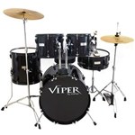 Ficha técnica e caractérísticas do produto Bateria Completa Viper22 Preta X-pro Drums
