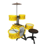 Ficha técnica e caractérísticas do produto Bateria Musical 5 Tambores 1 Prato Amarelo - Rock Jazz Drum