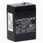 Bateria Selada UNIPOWER UP645 Seg Central de Alarme Elevadores Iluminação de Emergência 6V 4,5Ah