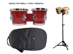 Ficha técnica e caractérísticas do produto Bongo Torelli Vermelho 7x8 Tb011 + Pedestal Hpb01 + Capa Luxo