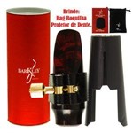Ficha técnica e caractérísticas do produto Boquilha Sax Soprano Smooth Jazz 7 Vermelho Preto Barkley Completa + Acessórios