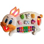 Ficha técnica e caractérísticas do produto Brinquedo Coelho Teclado Infantil Bebês com Músicas e Luzes - Toy King