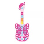 Brinquedo Infantil Guitarra Musical Borboleta Bebe Luz Som
