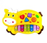 Brinquedo Pianinho Musical Baby Infantil Musicas Som e Bichos Vaquinha - Piano Cow