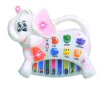 Ficha técnica e caractérísticas do produto Brinquedo Pianinho Musical para Bebês Piano Infantil com Som e Luzes Elefante Branco - Piano Cow