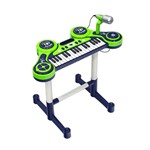 Brinquedo Piano Teclado Educativo Verde para Criança Musical Colorido com Som e Luz - Unik Toys