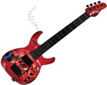 Brinquedos de Meninas Guitarra Infantil Ladybug Miraculous Vermelha com Músicas Cordas Ajustáveis Palheta Instrumento Musical Brinquedo Educativo Fun