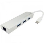 Ficha técnica e caractérísticas do produto Cabo Adaptador USB Tipo C Macho Para 3 X USB 3.0 Femea e 1 X