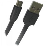 Ficha técnica e caractérísticas do produto Cabo de Dados Micro USB Flat 1,8m UMI-401/1.8BK Preto FORTREK - 96