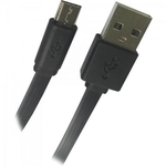 Ficha técnica e caractérísticas do produto Cabo de Dados Micro USB Flat 1,8m UMI-401/1.8BK Preto FORTREK