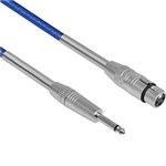 Ficha técnica e caractérísticas do produto Cabo de Microfone P10 XLR Fêmea 5m Azul CM30 Kuati
