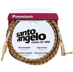 Ficha técnica e caractérísticas do produto Cabo Guitarra Baixo Violão 0,50mm Textil Conectores P10 Modelo Vintage 15FT 4.57 Mt - Santo Angelo