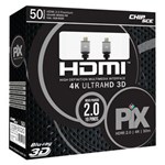 Ficha técnica e caractérísticas do produto Cabo HDMI 2.0 - 19 Pinos - 4K Ultra HD - Blindado - 50 Metros - PIX 018-5020 - CHDMI-20-50M