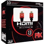 Ficha técnica e caractérísticas do produto Cabo Hdmi 2.0 19 Pinos 4K Ultra HD 3D 10 Metros - Chipsce
