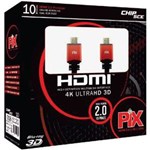 Ficha técnica e caractérísticas do produto Cabo HDMI 2.0 19 Pinos 4K Ultra HD 3D 10 Metros