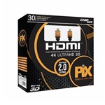 Ficha técnica e caractérísticas do produto Cabo Hdmi 2.0 19 Pinos com 4k, 3d, Ultra Hd 30 Metros - Pix
