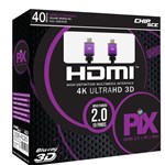 Ficha técnica e caractérísticas do produto Cabo Hdmi 2.0 19 Pinos com 4k, 3d, Ultra Hd 40 Metros - Pix
