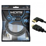 Ficha técnica e caractérísticas do produto Cabo HDMI 2.0 19 Pinos Ultra HD 4K Plug 90º 5 Metros ChipSCE
