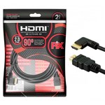 Ficha técnica e caractérísticas do produto Cabo HDMI 2.0 19 Pinos Ultra HD 4K Plug 90º 2 Metros ChipSCE
