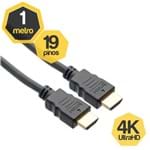 Ficha técnica e caractérísticas do produto Cabo HDMI 2.0 4K 19 Pinos UltraHD 1 Metro