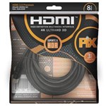 Ficha técnica e caractérísticas do produto Cabo HDMI 2.0 4K HDR 19 Pinos 8MT PIX