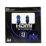 Ficha técnica e caractérísticas do produto Cabo HDMI 2.0 - 4K, Ultra HD, 3D, 19 Pinos - 20 Metros - Chip Sce