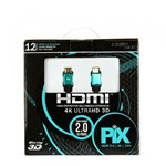 Ficha técnica e caractérísticas do produto Cabo HDMI 2.0 - 4K, Ultra HD, 3D, 19 Pinos - 12 Metros - Chip Sce