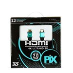 Ficha técnica e caractérísticas do produto Cabo HDMI 2.0 - 4K, Ultra HD, 3D, 19 Pinos - 12 Metros