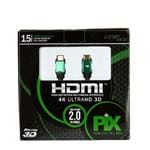 Ficha técnica e caractérísticas do produto Cabo HDMI 2.0 - 4K, Ultra HD, 3D, 19 Pinos - 15 Metros