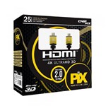 Ficha técnica e caractérísticas do produto Cabo HDMI 2.0 - 4K, Ultra HD, 3D, 19 Pinos - 25 Metros - Chip Sce