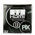 Ficha técnica e caractérísticas do produto Cabo HDMI 2.0 - 4K, Ultra HD, 3D, 19 Pinos - 50 Metros - Chip Sce