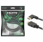 Ficha técnica e caractérísticas do produto Cabo HDMI 2.0 90 4K Ultra HD 3D Chip Sce - 19 Pinos - 3 Metros - 018-3323