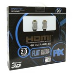 Ficha técnica e caractérísticas do produto Cabo HDMI 20 Metros PIX Flat 2.0 19 Pinos 4K 018-9820