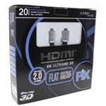 Ficha técnica e caractérísticas do produto Cabo HDMI 2.0 Premium Flat Desmontável 4k Ultra HD 3D Chip Sce - 19 Pinos - 20 Metros - 018-9820