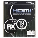 Ficha técnica e caractérísticas do produto Cabo HDMI 1.4 - 4K, Ultra HD, 3D, 19 Pinos - 100 Metros - Chip Sce