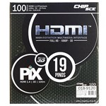 Ficha técnica e caractérísticas do produto Cabo HDMI 1.4 - 4K, Ultra HD, 3D, 19 Pinos - 100 Metros PIX