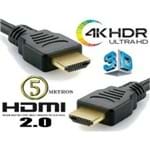 Ficha técnica e caractérísticas do produto Cabo Hdmi 5 Metros 2.0 4k Ultra HD Filtro Pino Dourado Mxt