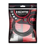 Ficha técnica e caractérísticas do produto Cabo HDMI 2 Metros 2.0 19 Pinos 3D 4K HDR Banhado a Ouro PIX 018-2222